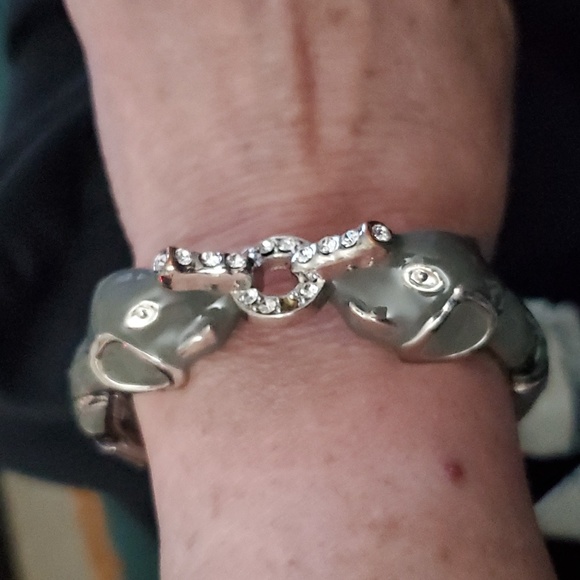 Elephant Rhinestone Bangle - Picture 3 of 3
